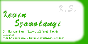 kevin szomolanyi business card